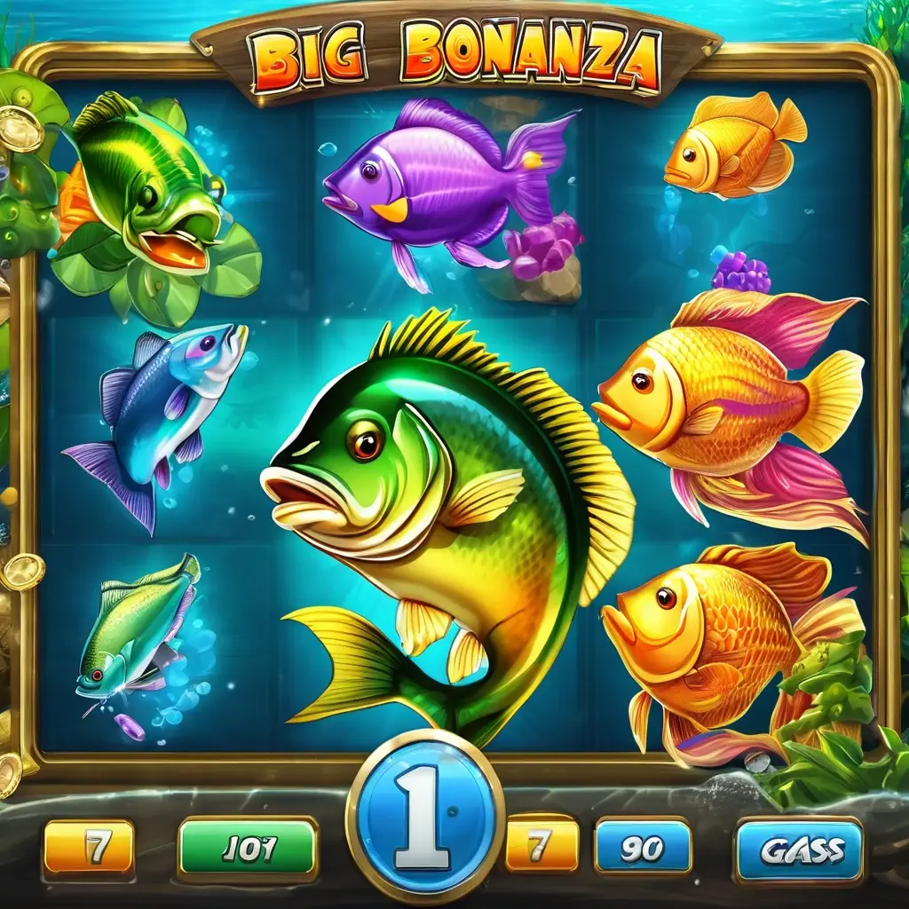 Free spins round in Big Bass Bonanza showing the fisherman collecting fish