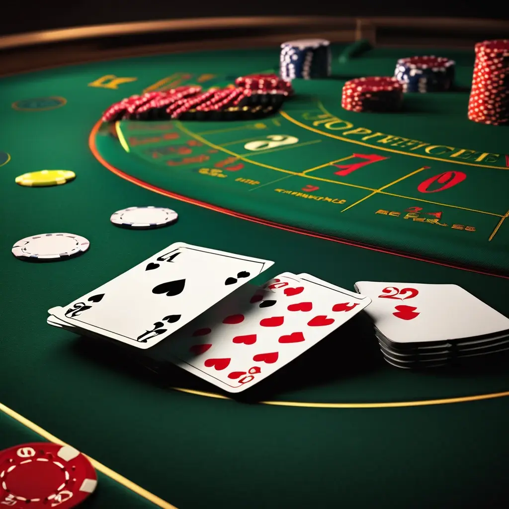 একটি লাইভ ব্ল্যাকজ্যাক টেবিলের লেআউট যেখানে Perfect Pairs এবং 21+3 বেটিং জোন চিহ্নিত করা আছে।