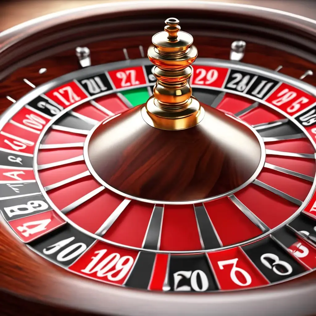 Close up of a roulette wheel spinning with the ball about to land