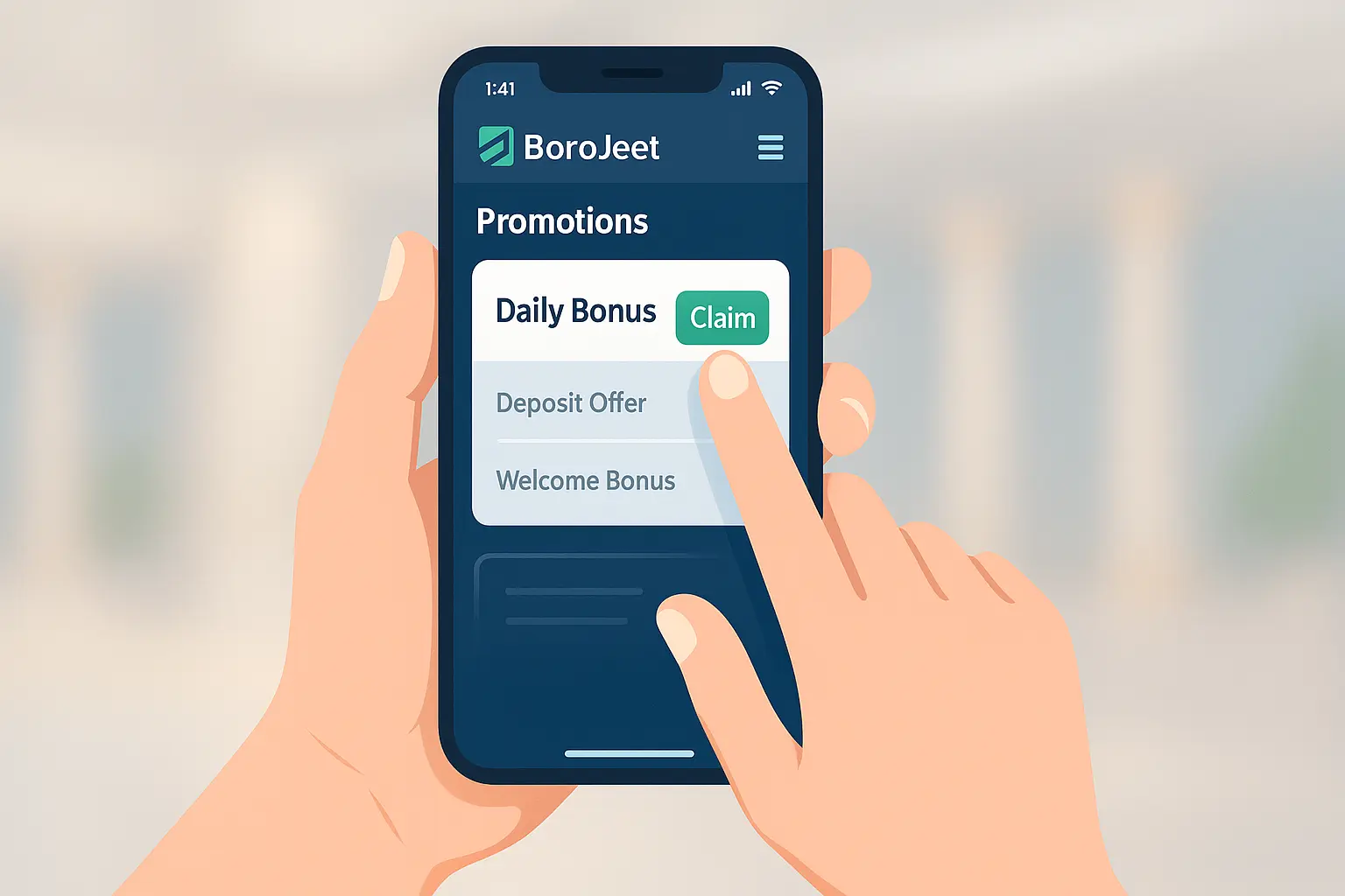 Step by step guide to claim BoroJeet daily bonus in the app