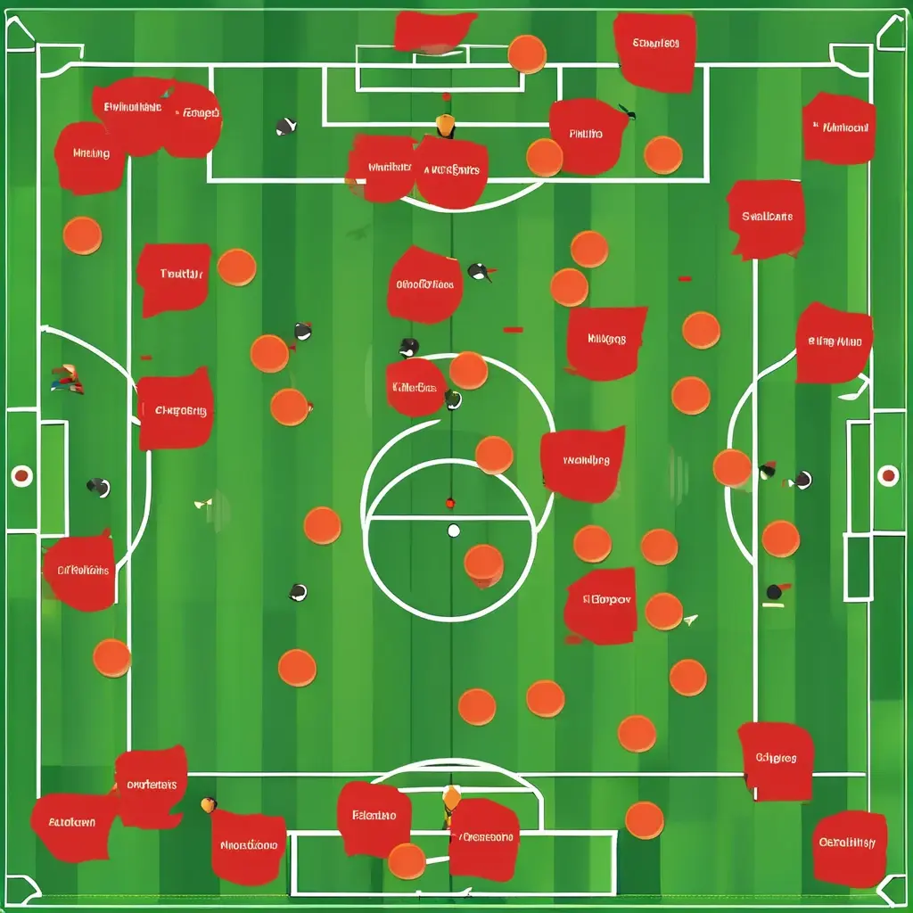 Heatmap showing areas of the pitch where attacks generate the most corners, with team stats overlay
