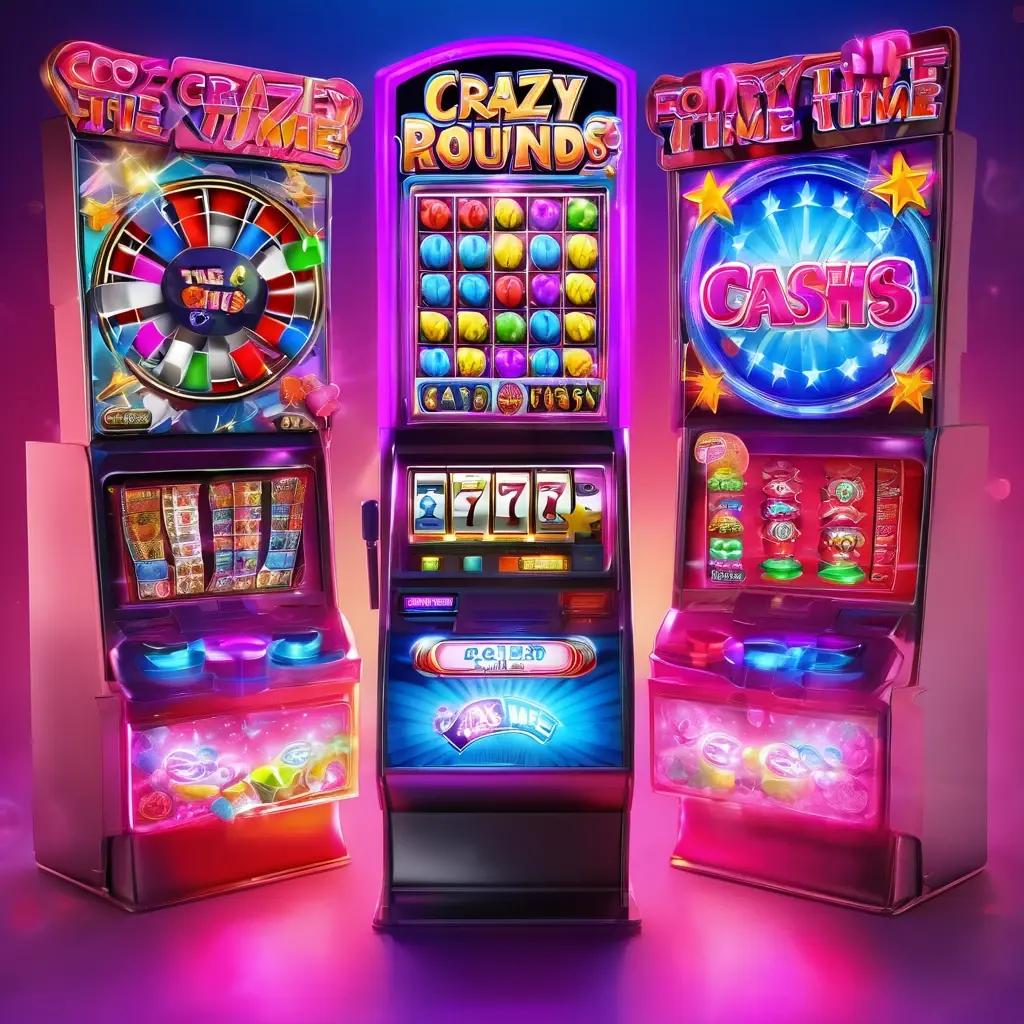 Collage of Crazy Time Bonus Games: Coin Flip, Cash Hunt, Pachinko