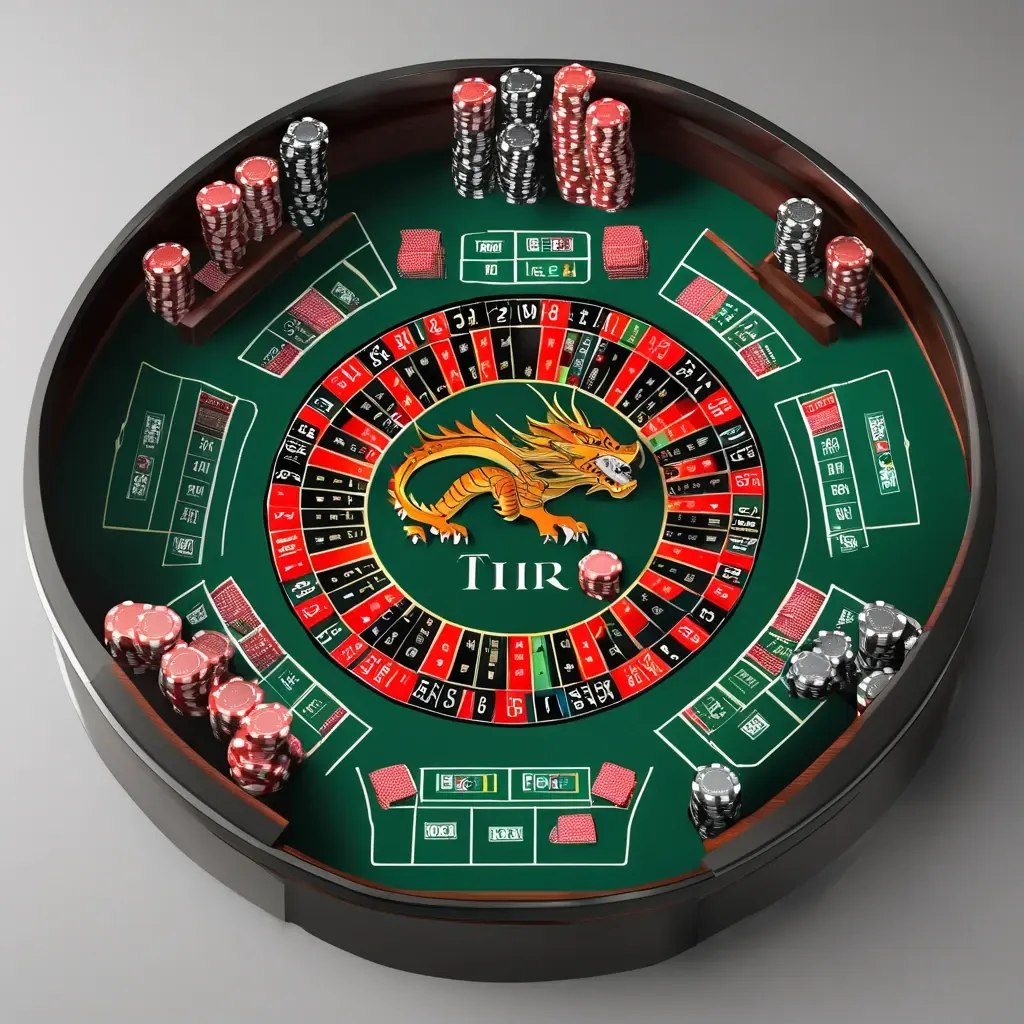 Dragon Tiger table layout showing betting options