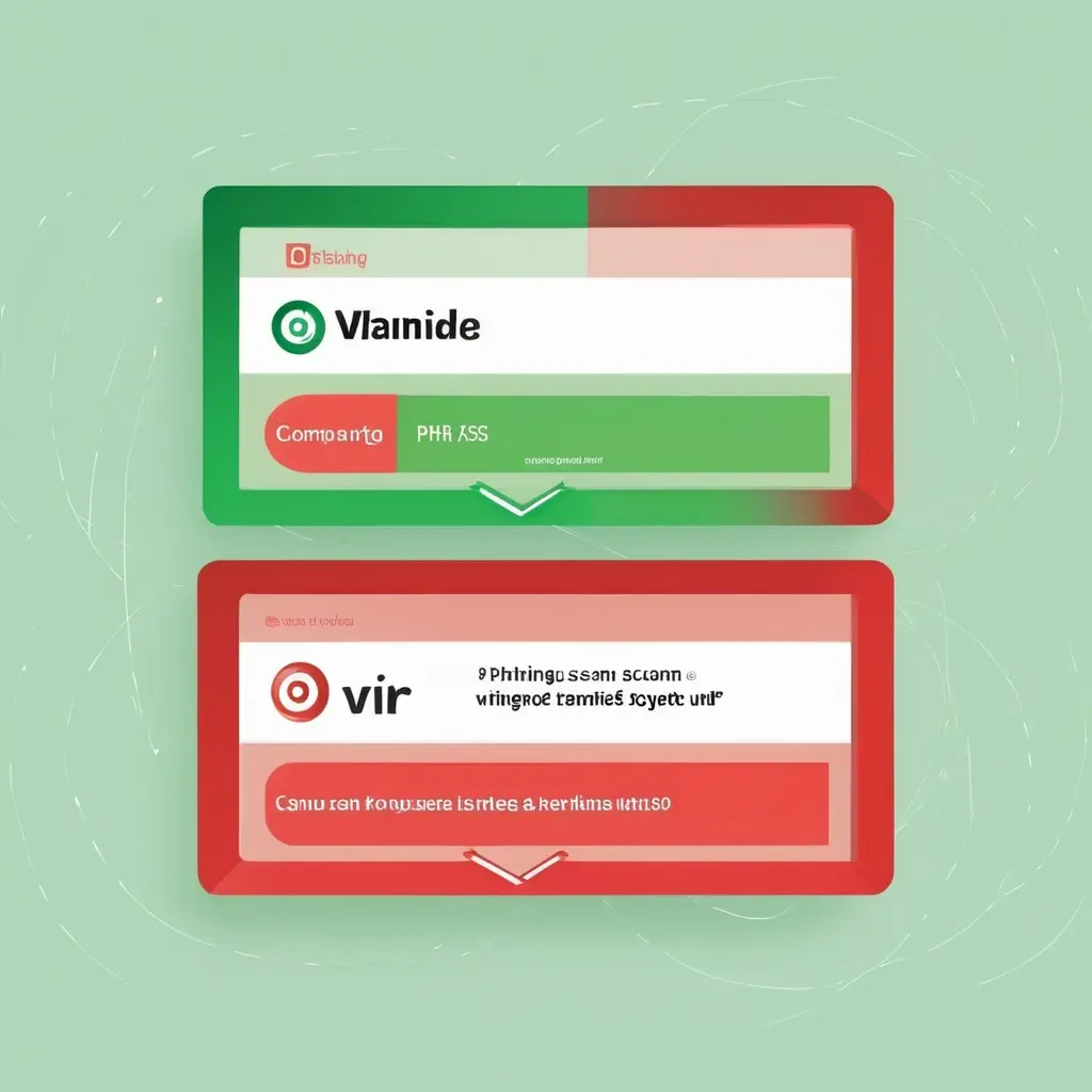 Comparison image of a real URL vs a fake phishing URL with suspicious typos flagged