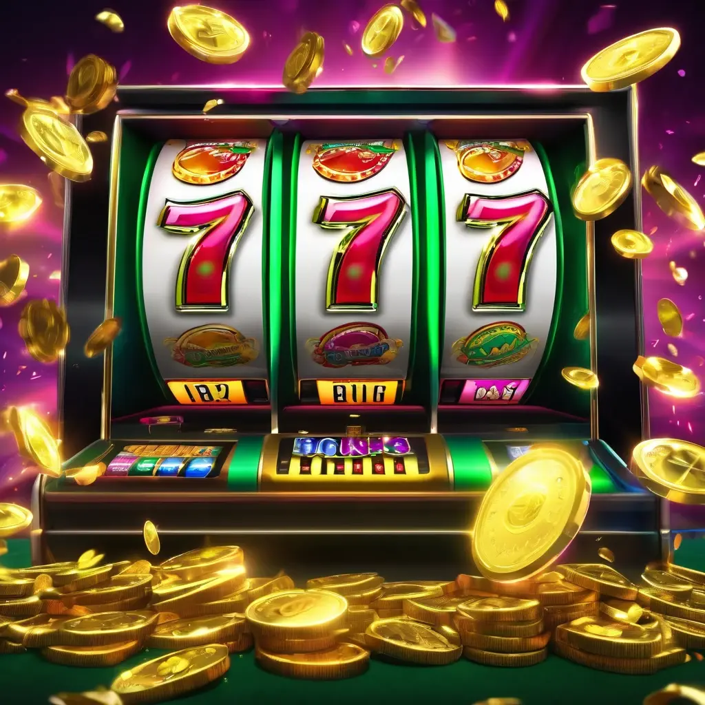 Money Coming স্লট গেমের একটি বড় জয়ের দৃশ্য, যেখানে চাকা ঘুরছে এবং কয়েন পড়ছে।