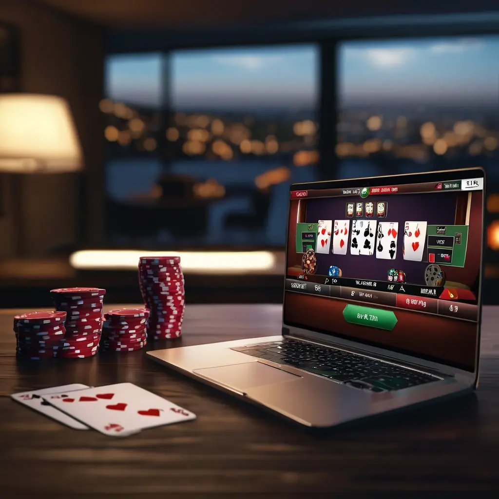 Online Poker Table Gameplay Interface