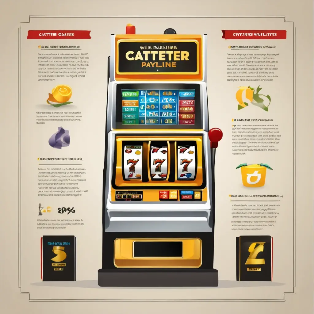 Diagram explaining the different parts of a slot paytable: High paying symbols, low paying symbols, and special features
