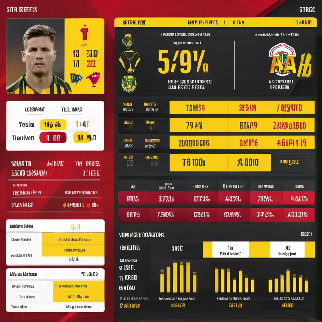 Infographic profile cards of famous referees showing their average 'Cards Per Game' stats