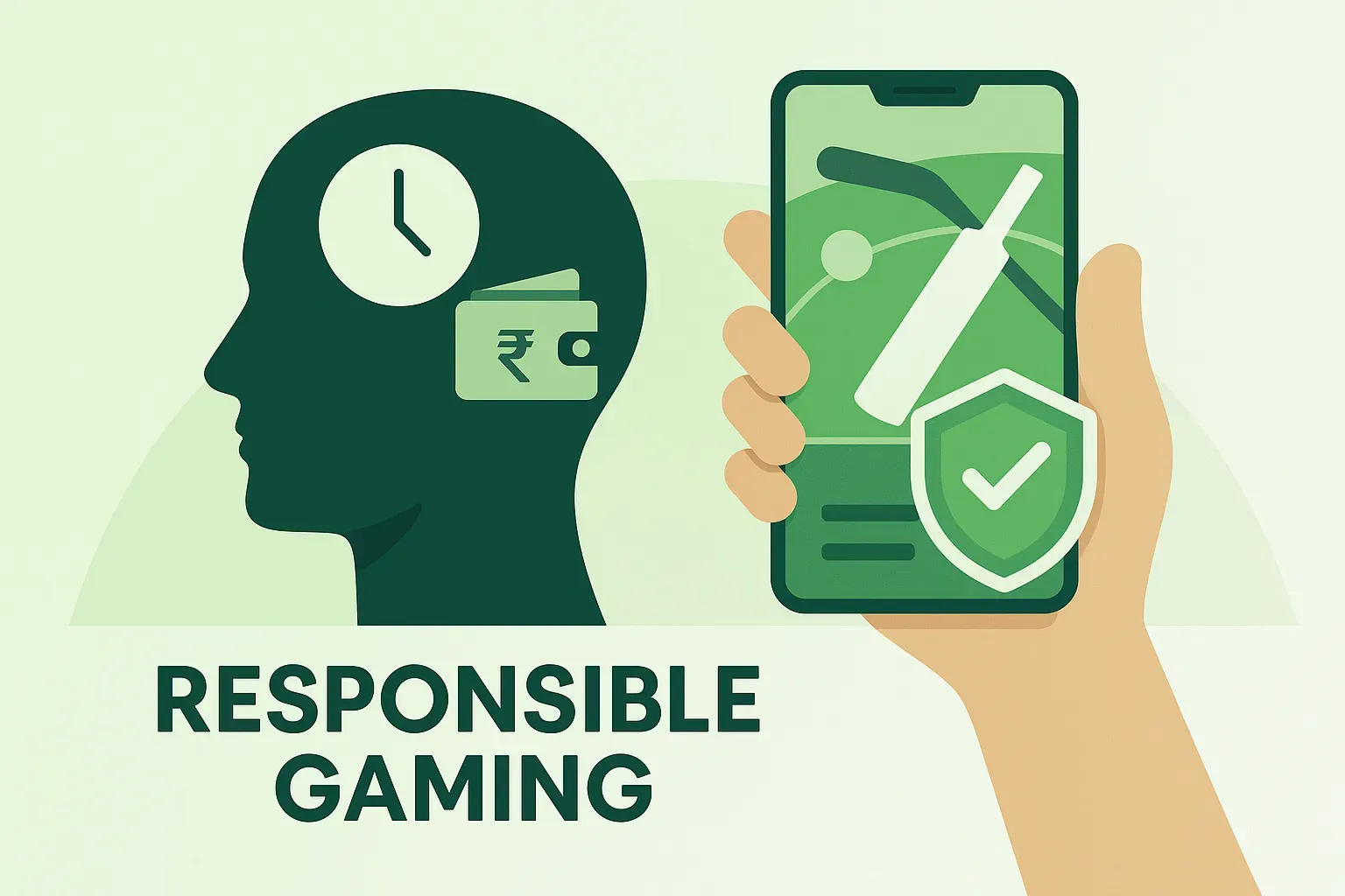 দায়িত্বশীল গেমিংয়ের ধারণা દર્શાવતી একটি ছবি, যেখানে বাজেট এবং সময়সীমা নিয়ন্ত্রণের প্রতীক রয়েছে।