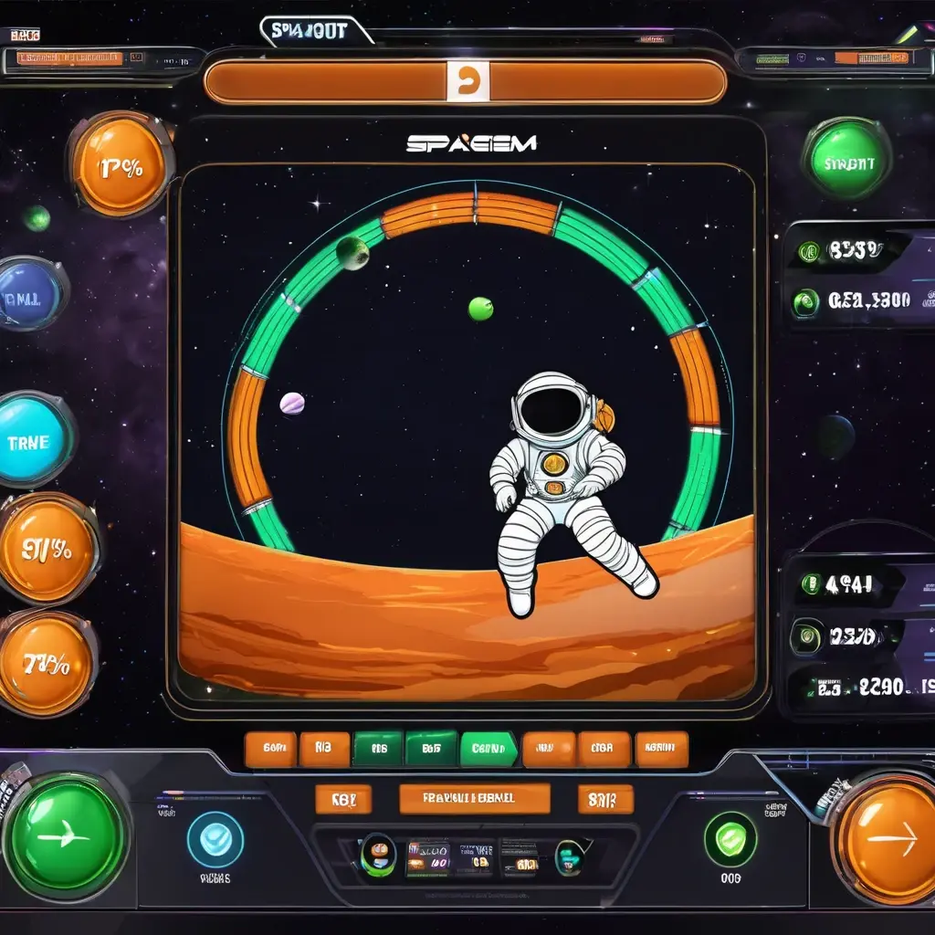 Spaceman game interface showing 50% cashout button