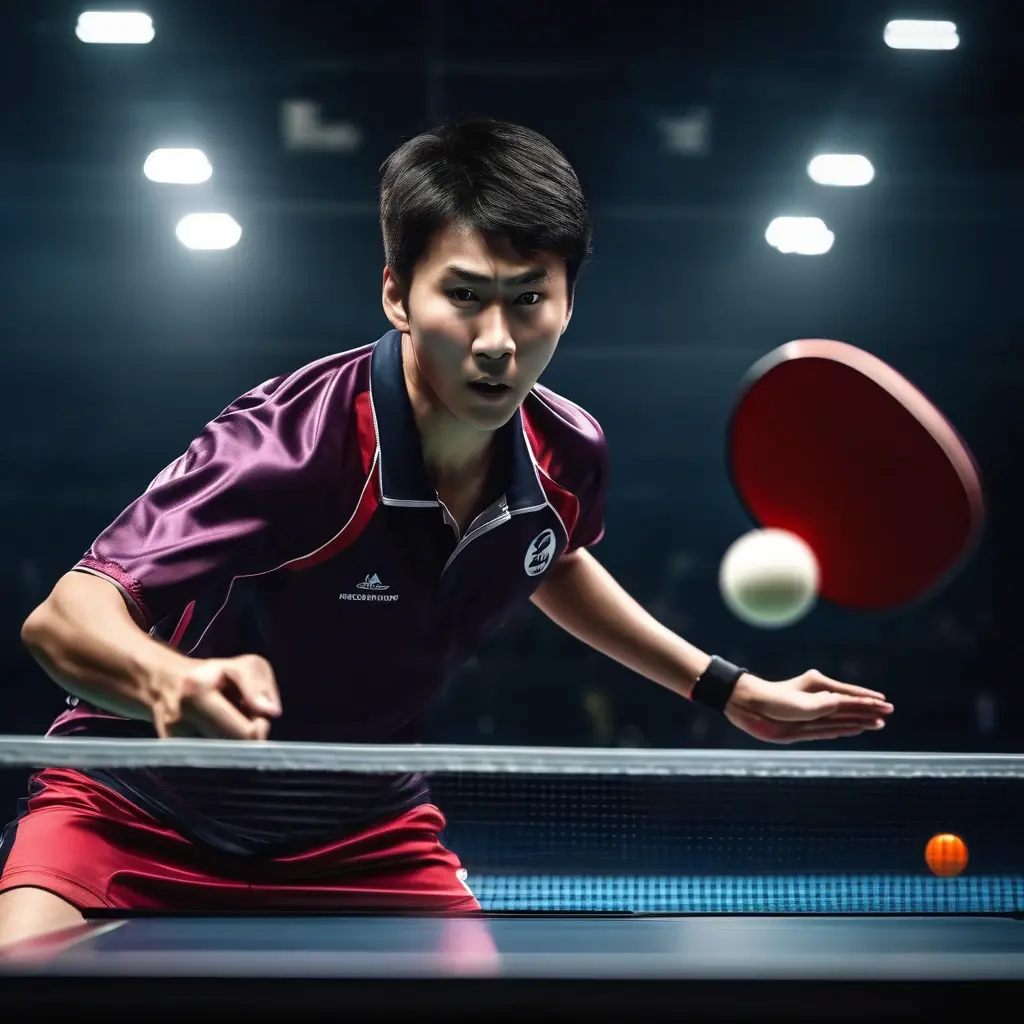 Table Tennis Match Action Shot
