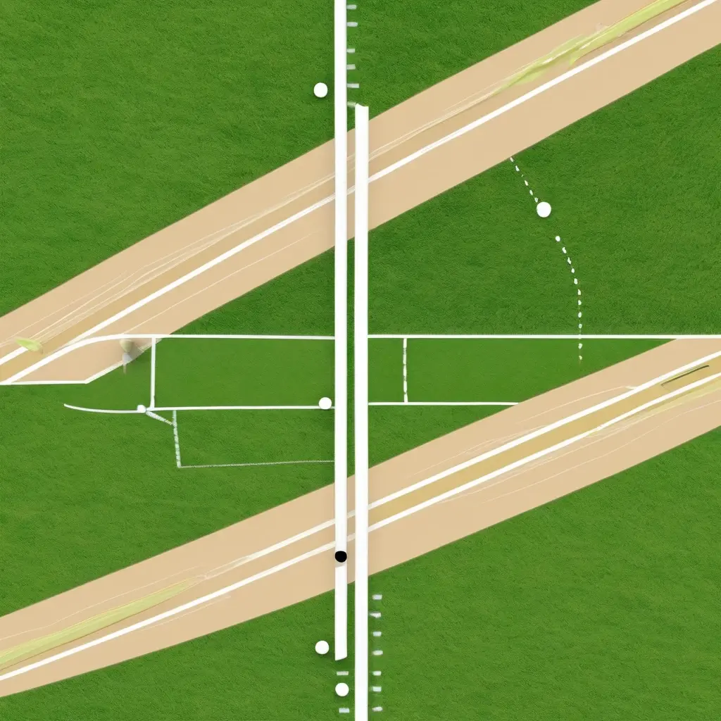 Visual graphic showing cricket pitch wear and tear from Day 1 to Day 5 with spin trajectory overlay