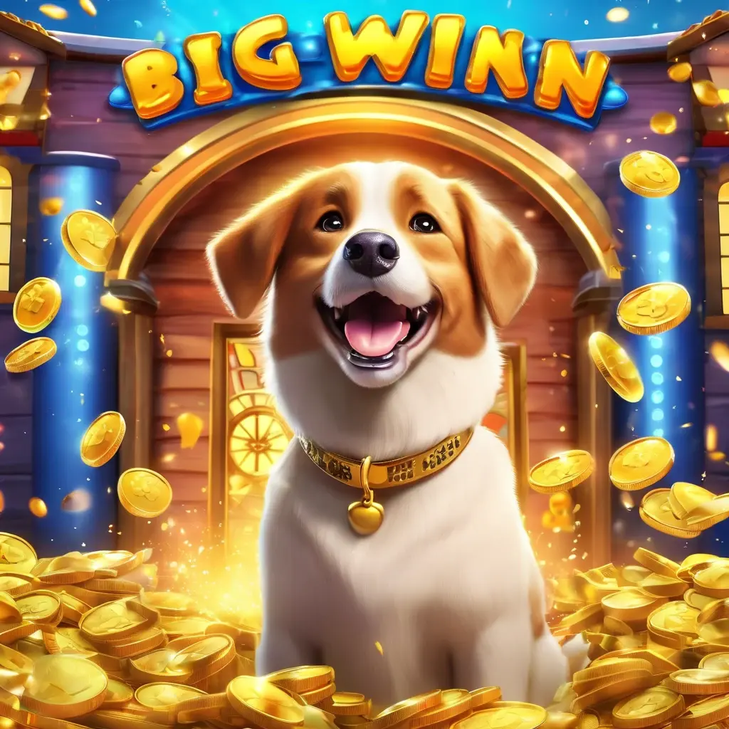 Big Win screen on The Dog House Megaways with gold coins