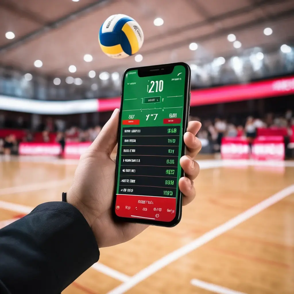 Volleyball betting odds displayed on a mobile screen