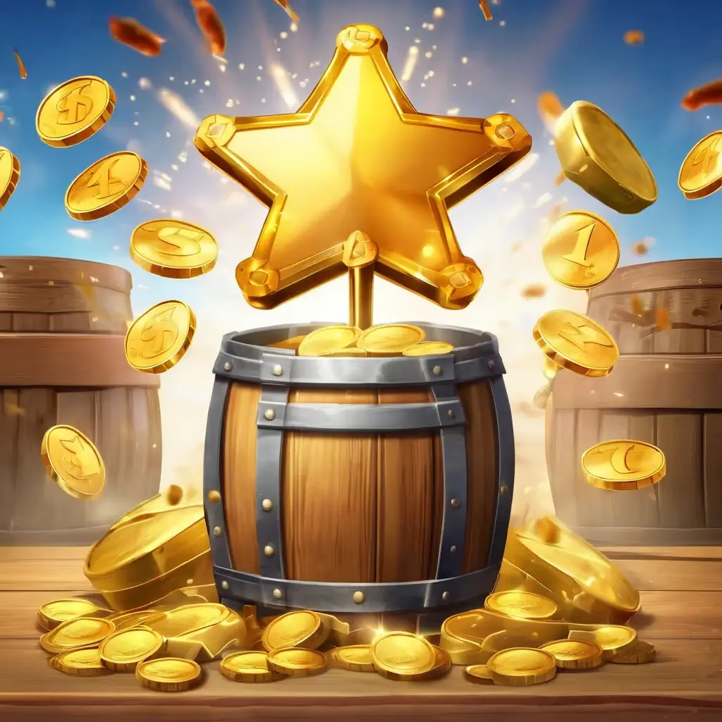 Big Win screen on Wild West Gold slot with gold coins flying