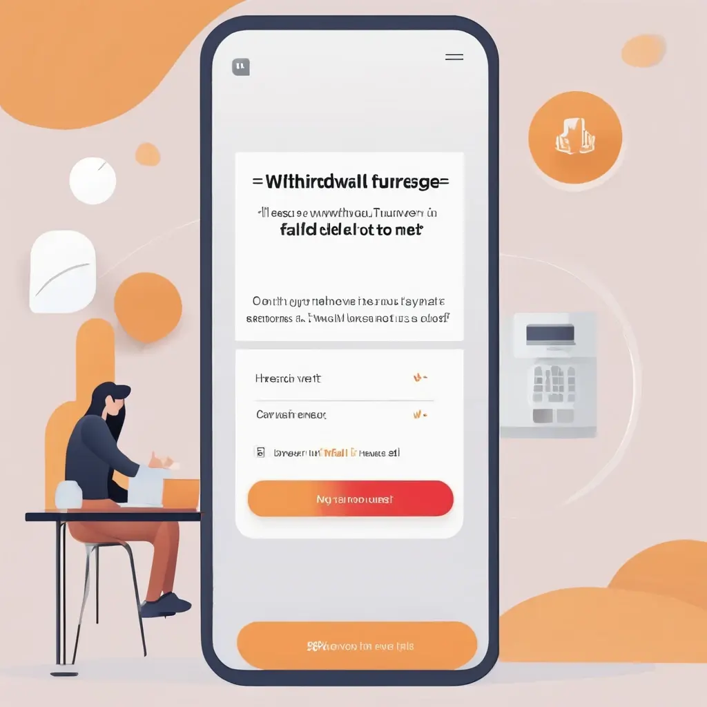 Mobile UI showing Rejected Withdrawal Reason