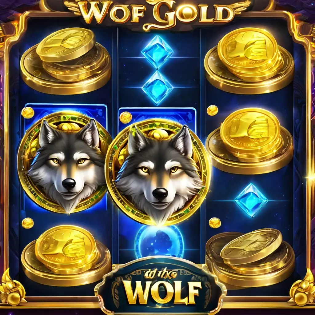 The Money Respin feature in Wolf Gold showing blue moon symbols with cash values locked on the reels