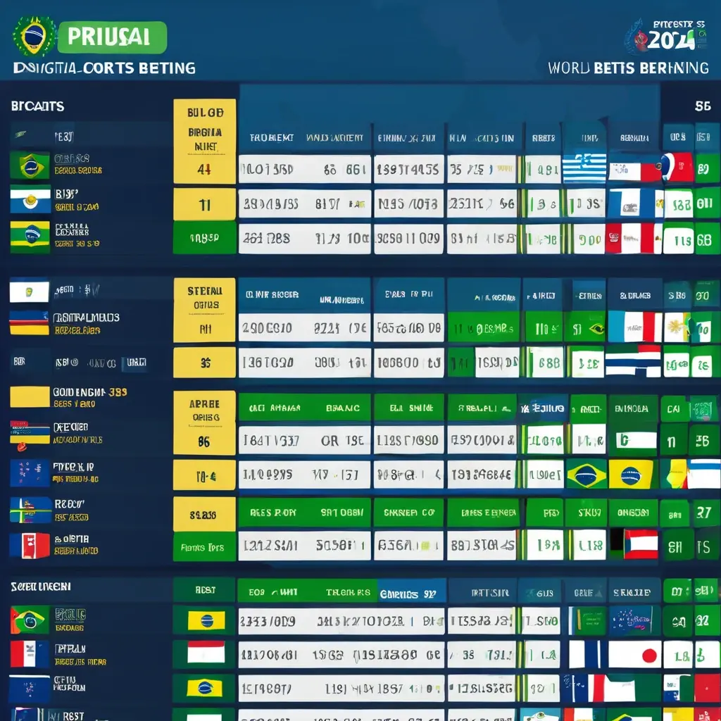 Chart showing early betting odds for major teams like Brazil, France, and Argentina for World Cup 2026