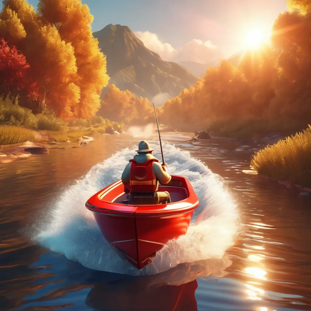 Fisherman from Big Bass Bonanza driving a boat with a net catching multiplier numbers