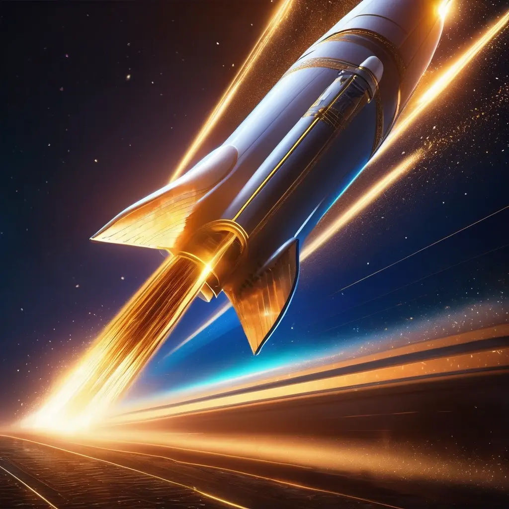 Rocket flying high in a neon sky representing Boro Jeet Crash Games like Aviator