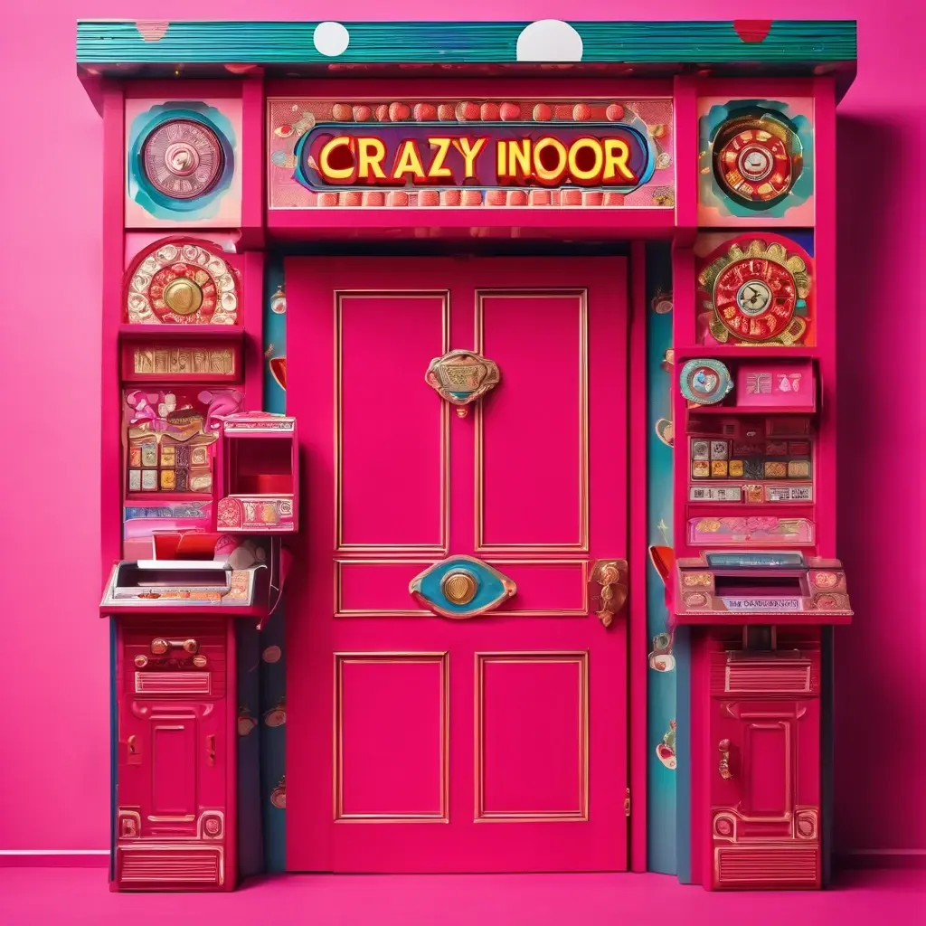 Montage of the 4 Crazy Time bonus rounds: Pachinko wall, Cash Hunt gallery, Coin Flip machine, and the Crazy Time red door