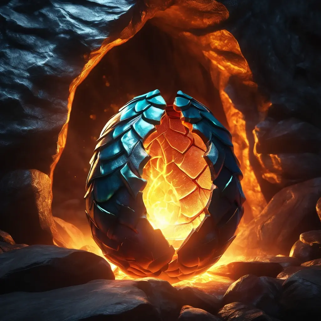 Dragon Hatch slot game art, golden dragon eye glowing in a dark cave
