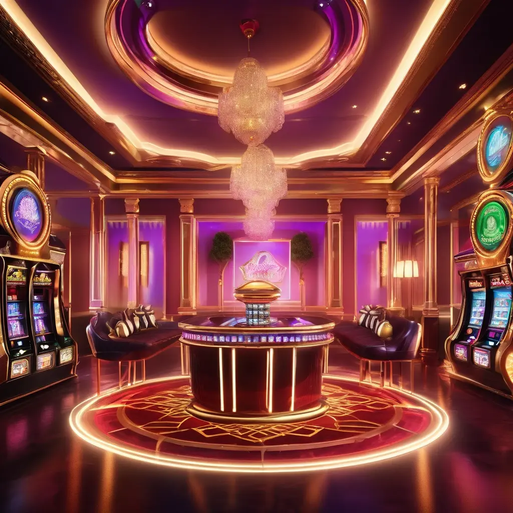 Dreams of Macau slot game art, luxurious casino interior with diamond reel frame