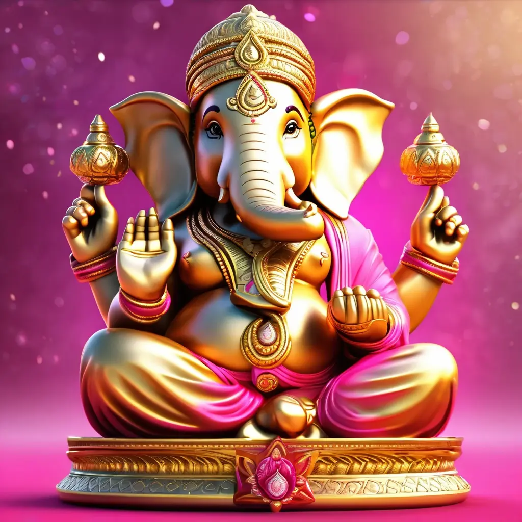 Ganesha Gold slot character sitting on a pile of gold coins