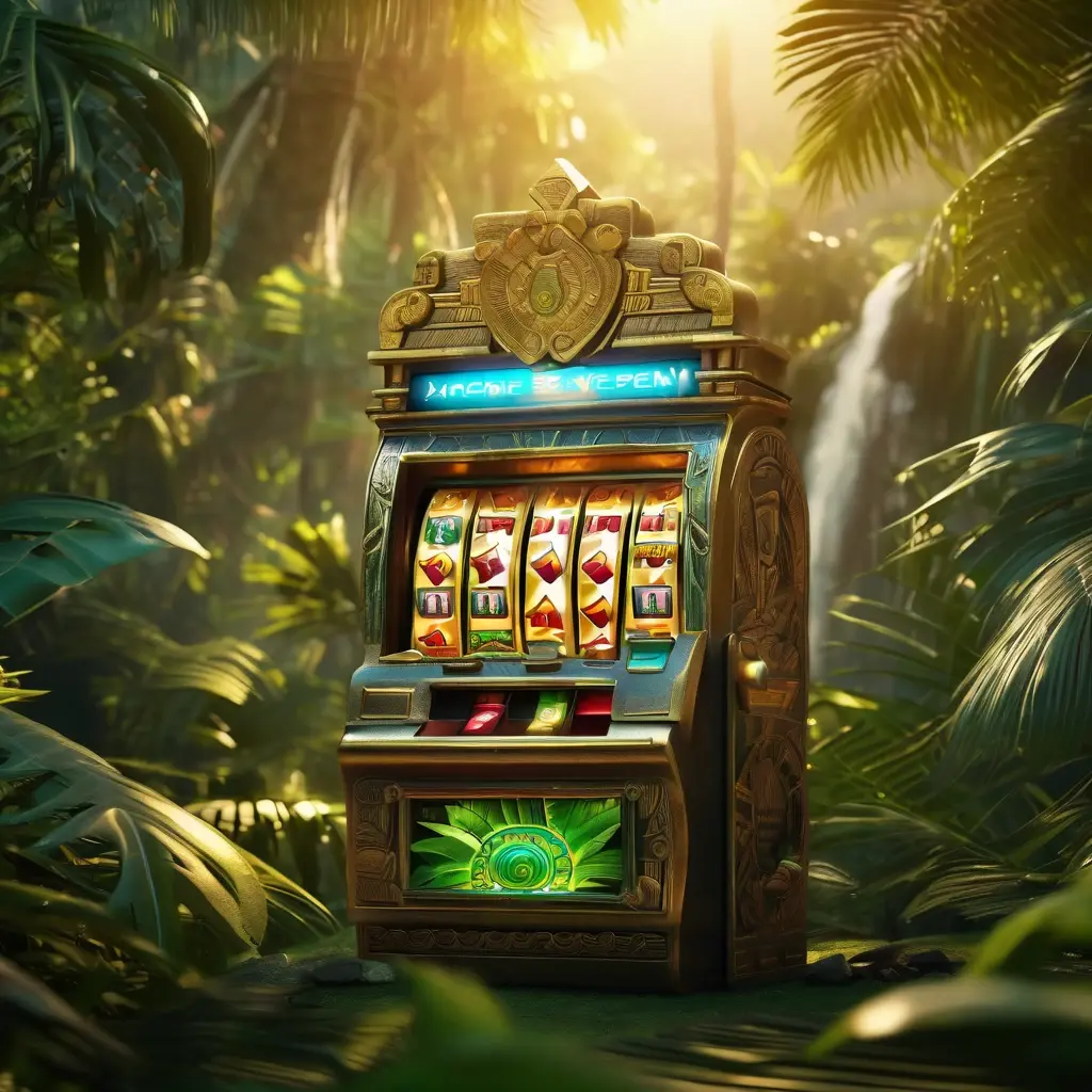 Mayan temple background with golden slot reels and 'Free Spins' text glowing