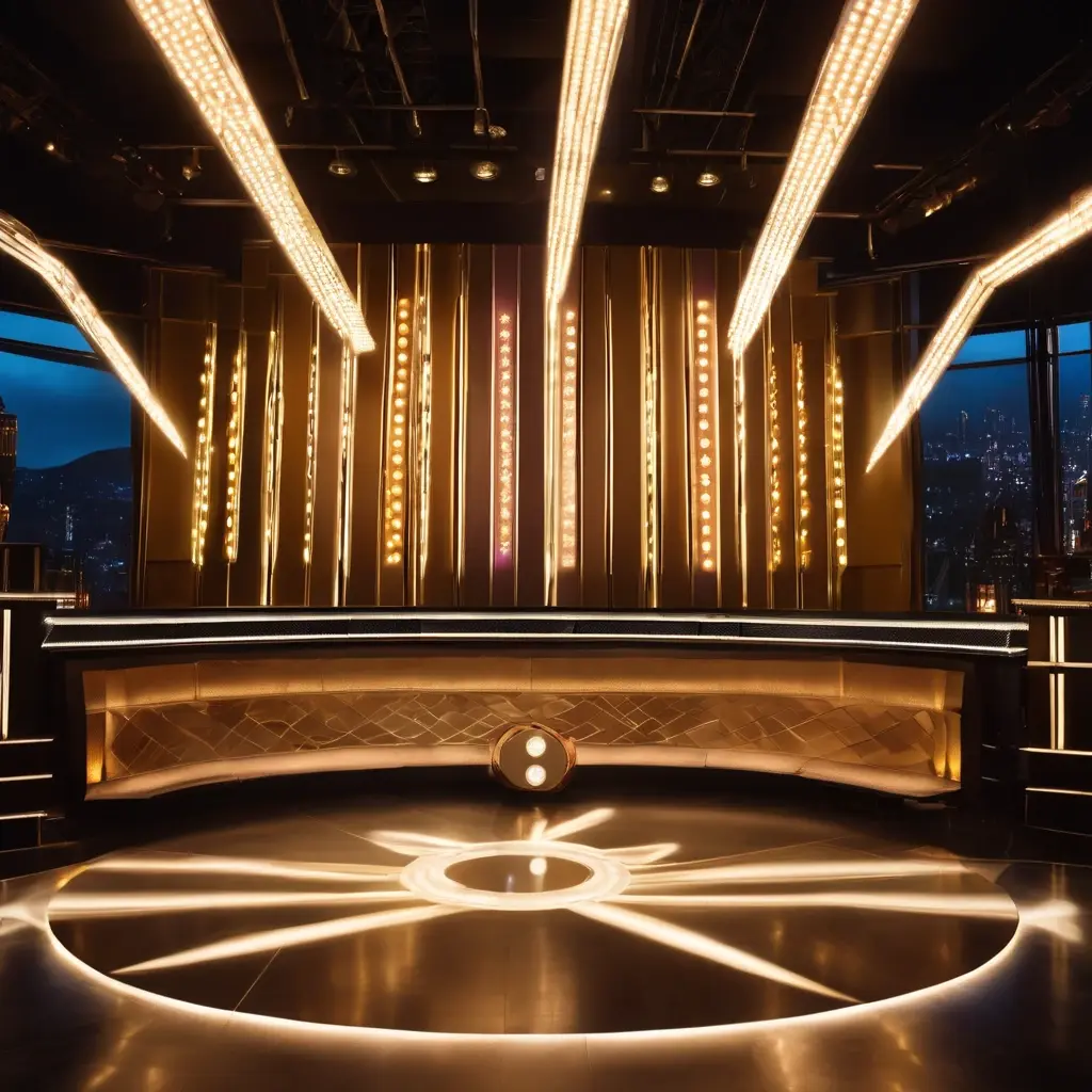 Evolution Gaming's Lightning Roulette studio with the host and electrifying number panels behind