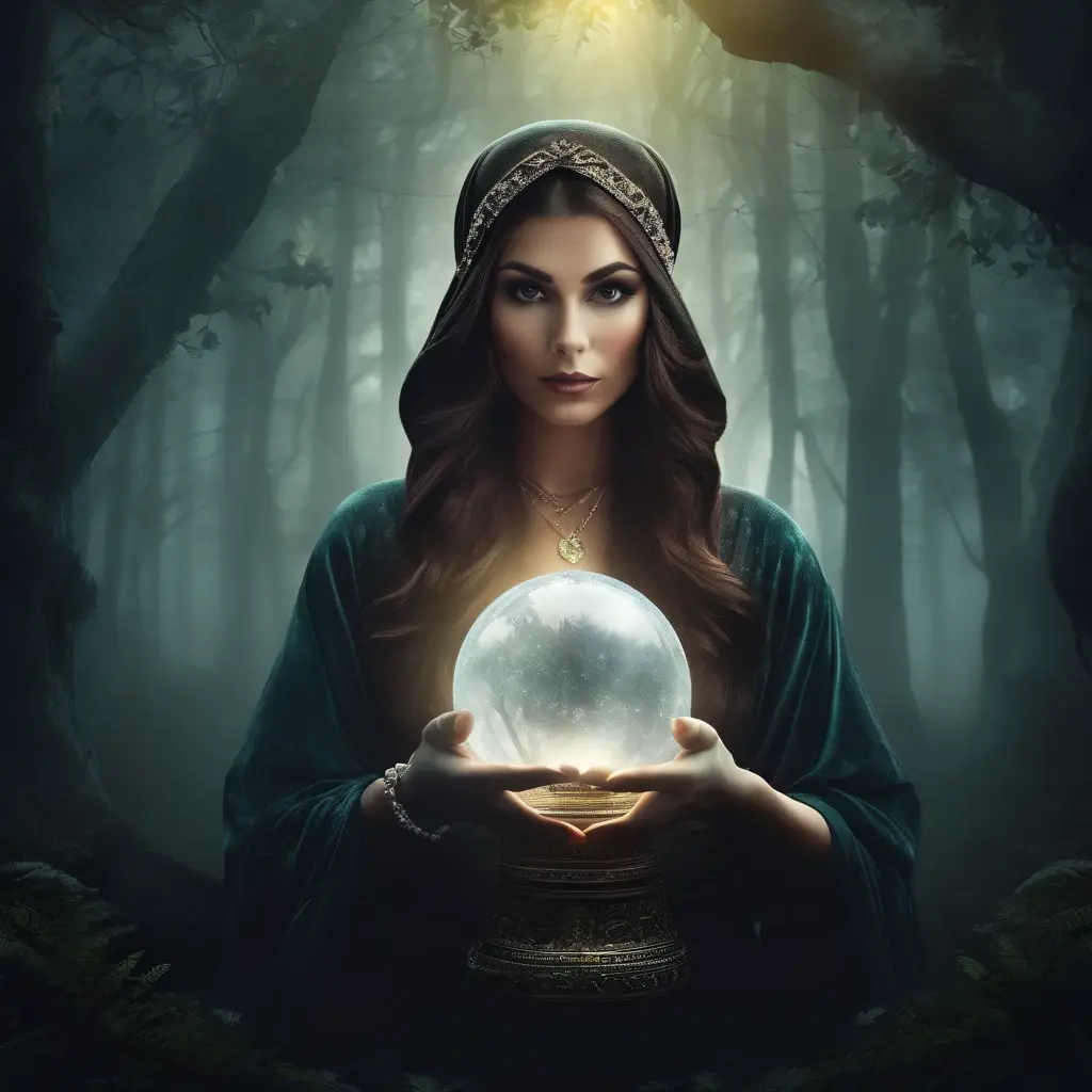 Madame Destiny Megaways slot game logo with the fortune teller and crystal ball