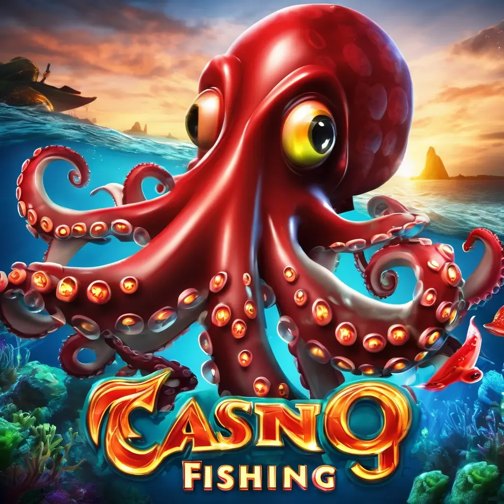 Mega Fishing game banner showing the giant octopus and special weapons
