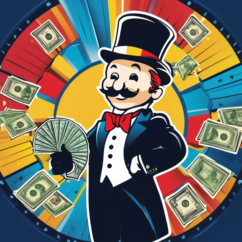 Monopoly Live গেমের মানি হুইল এবং মিস্টার মনোপলি, যা একটি উত্তেজনাপূর্ণ 3D বোনাস রাউন্ডের ইঙ্গিত দিচ্ছে।