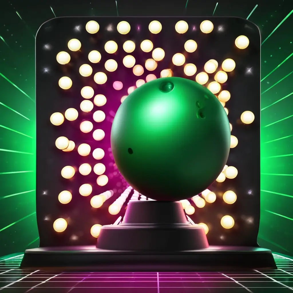 A Plinko board with a ball falling through pegs into high multiplier slots, representing the popular casino game.