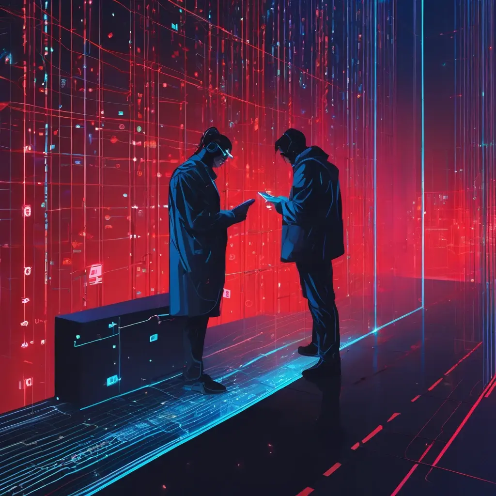 Digital detective analyzing crash game graph data with magnifying glass, futuristic HUD interface