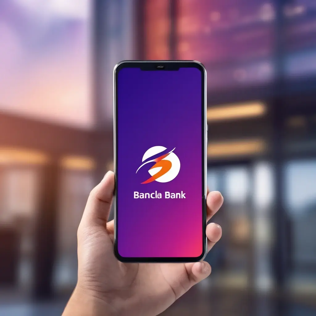 Rocket mobile banking logo on a smartphone screen with Dutch-Bangla Bank branding background