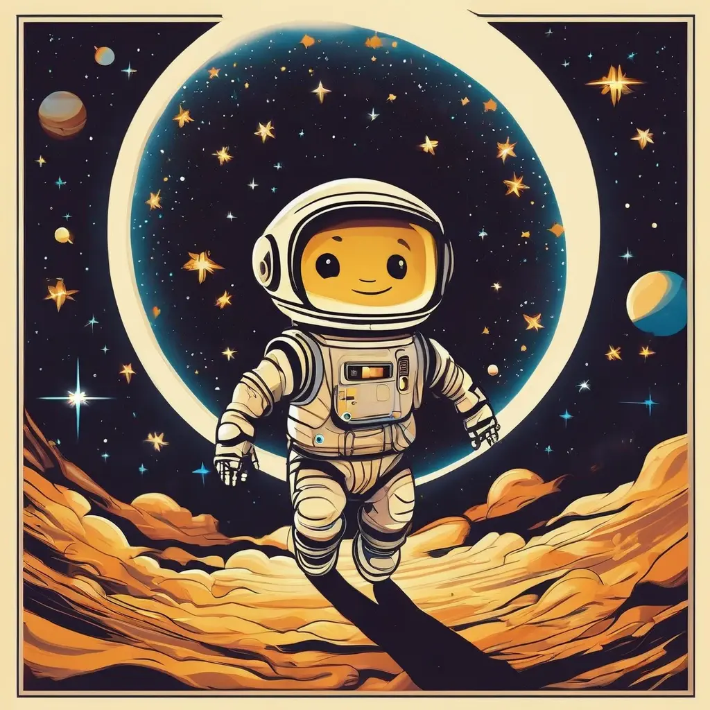 Spaceman crash game astronaut character flying in space