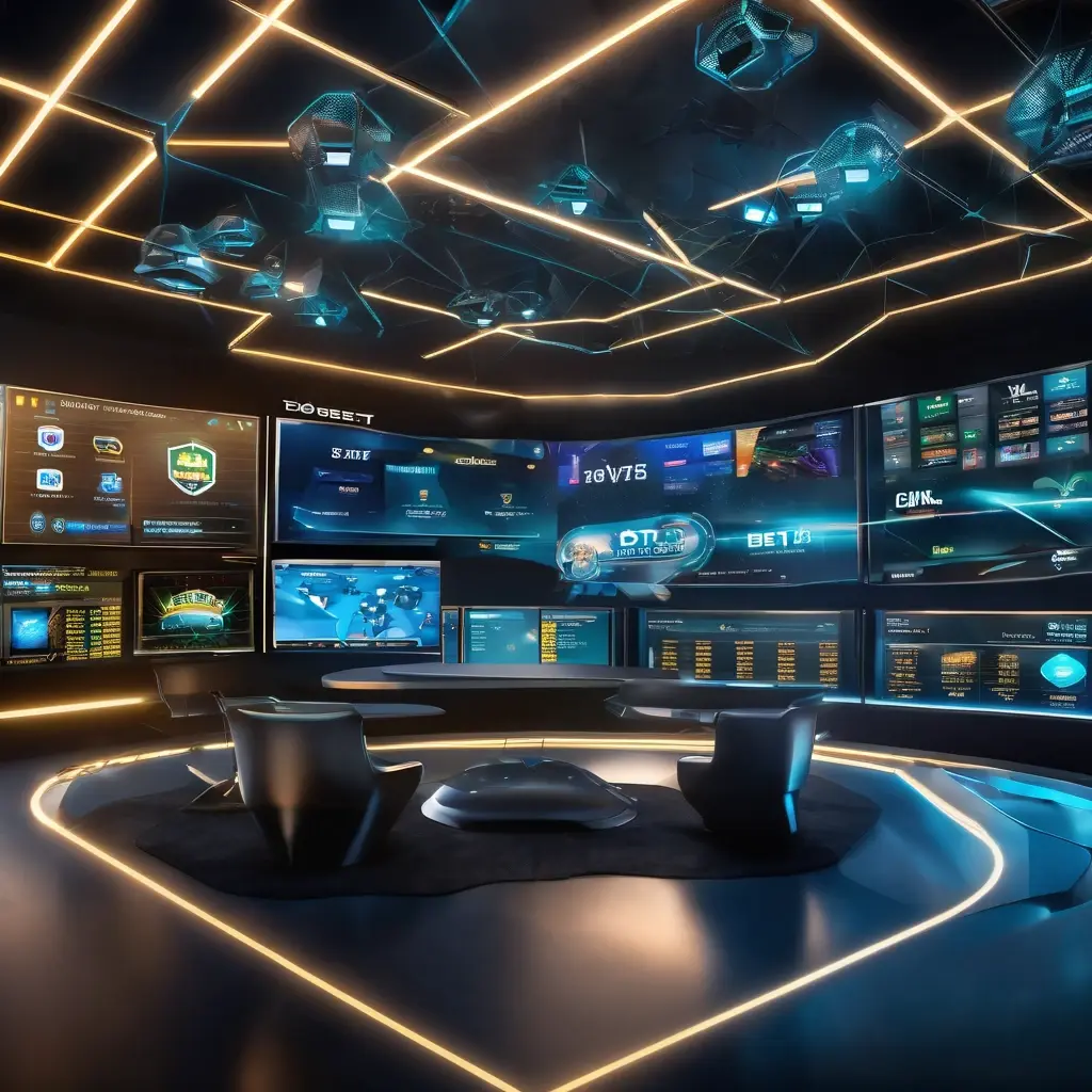 A holographic list interface displaying top betting sites in Bangladesh with trust badges